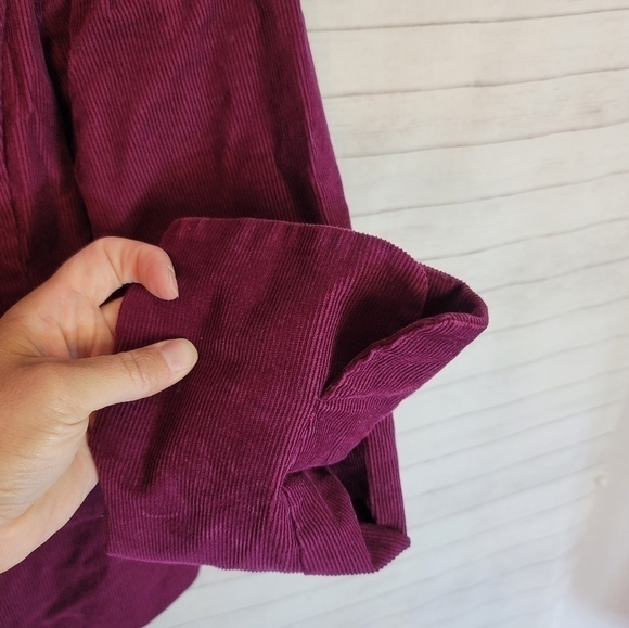 J.CREW PURPLE FUSCHIA CORDUROY LEATHER BUTTON BLAZER JACKET, SZ 6 - Picture 5 of 14